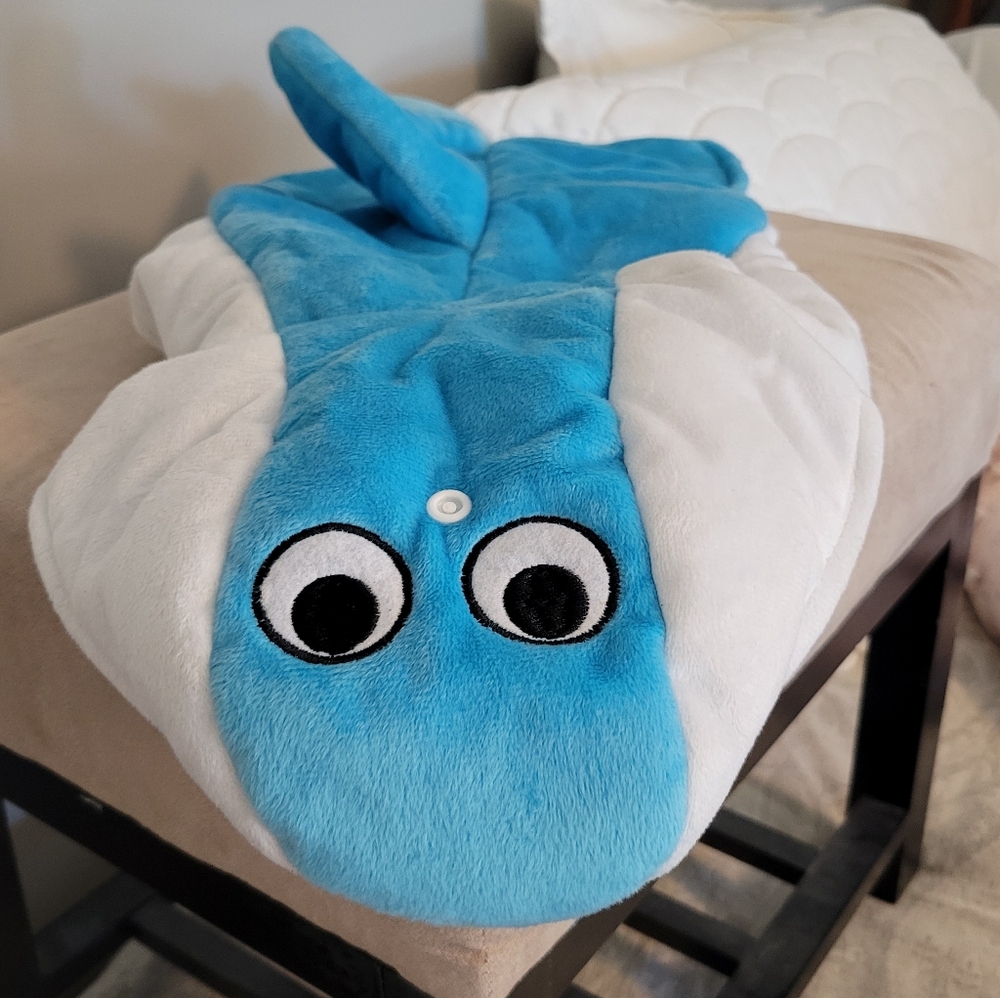 DONATING Dog Outfit Medium Blue and White Shark Costume